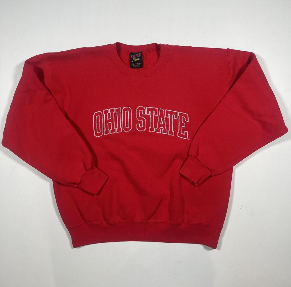 Vintage Ohio State Buckeyes Sweatshirt Large Red NCAA Football Soffe Fleece USA